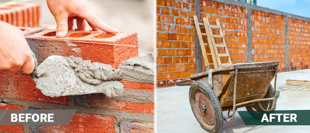 before and after brickwork
