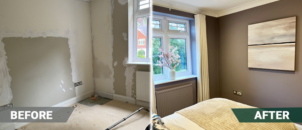 before and after interior bedroom