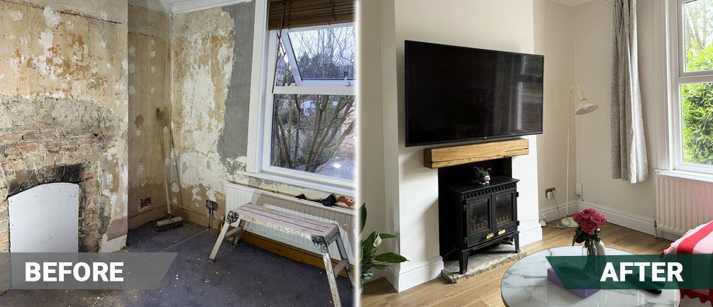 before and after interior living room 2